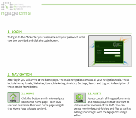 NgageCMS user guide example