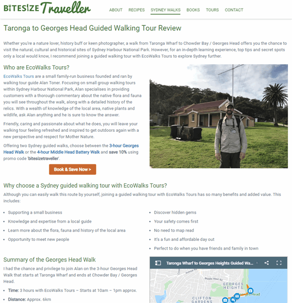 Bitesize traveller walking blog example